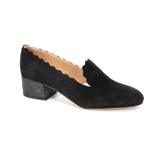 Chloe Scalloped Suede Pumps