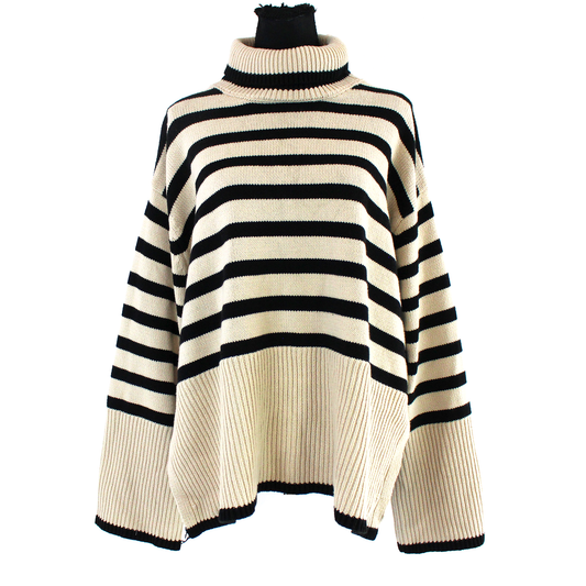 TOTEME Stripe Turtleneck Sweater