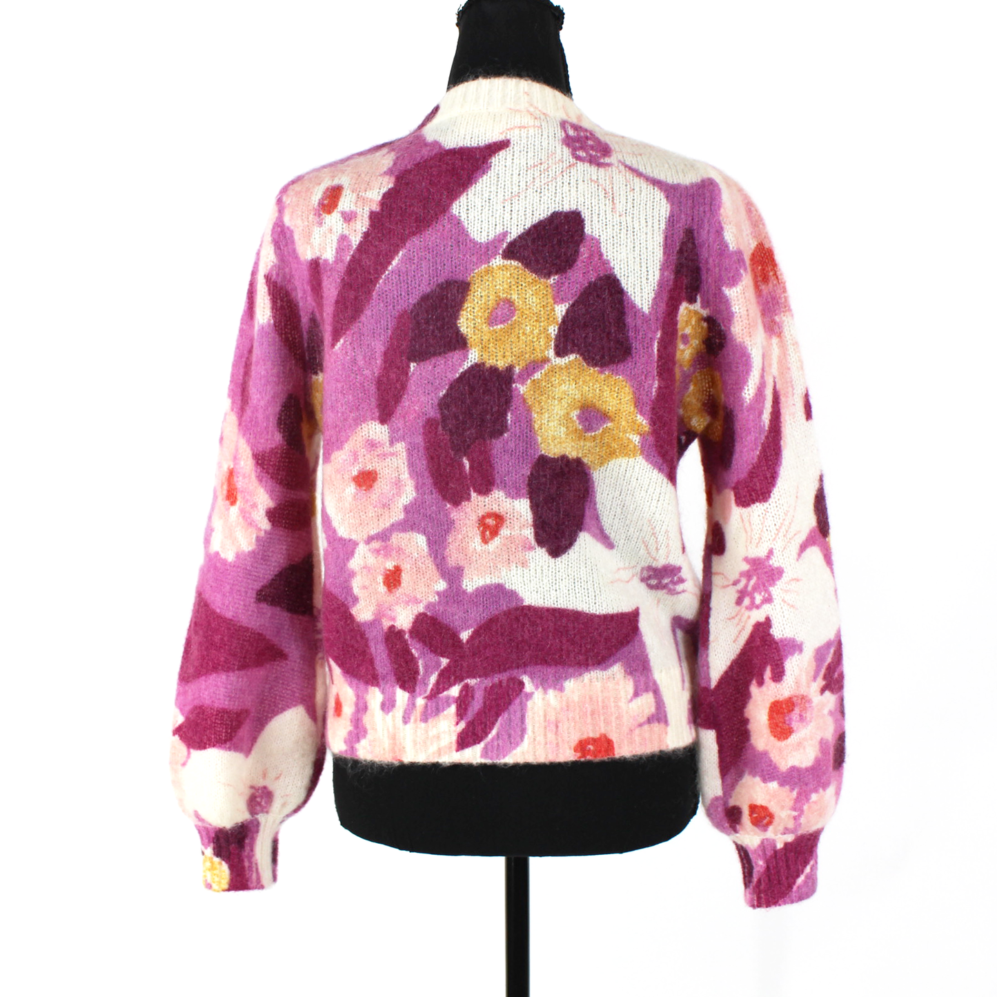 Sezane Aelie Floral Sweater Cardigan