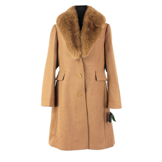 Kate Spade Faux Fur Trim Coat