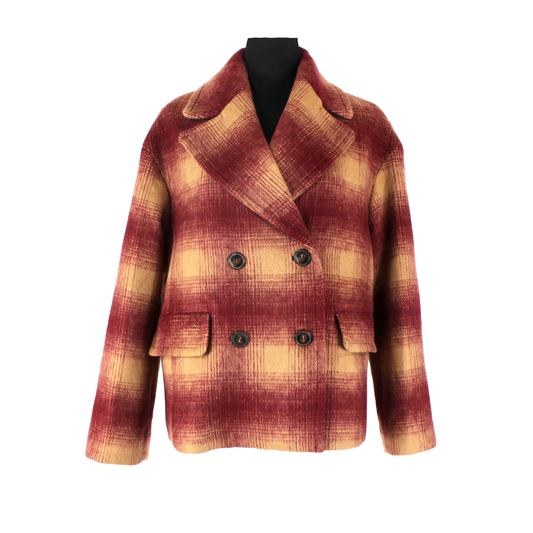 Madewell Plaid Brushed Peacoat