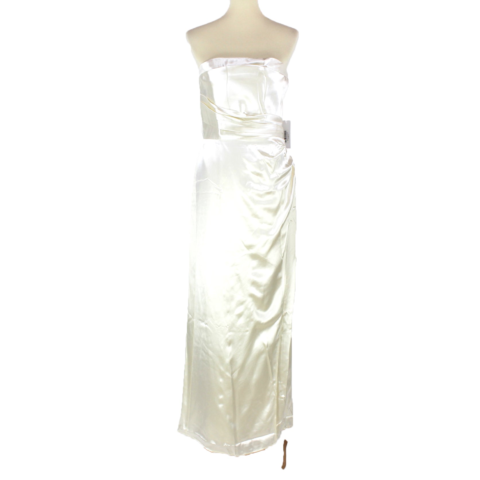 Reformation Barrow Silk Ivory Strapless High Slit Maxi Dress – The Closet New York