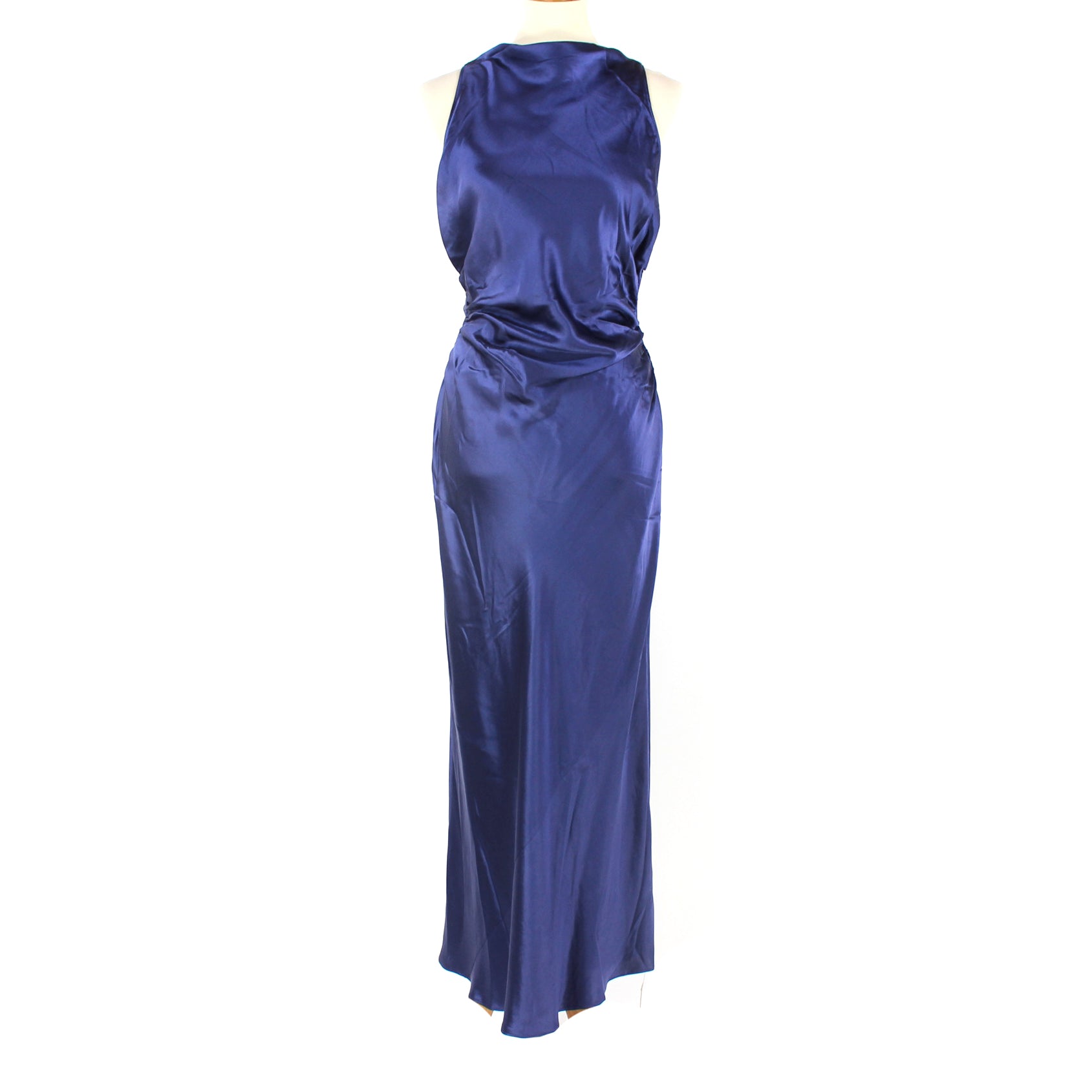 Reformation Casette Silk Blue Iris Cowl Neckline Midi Dress – The Closet New York