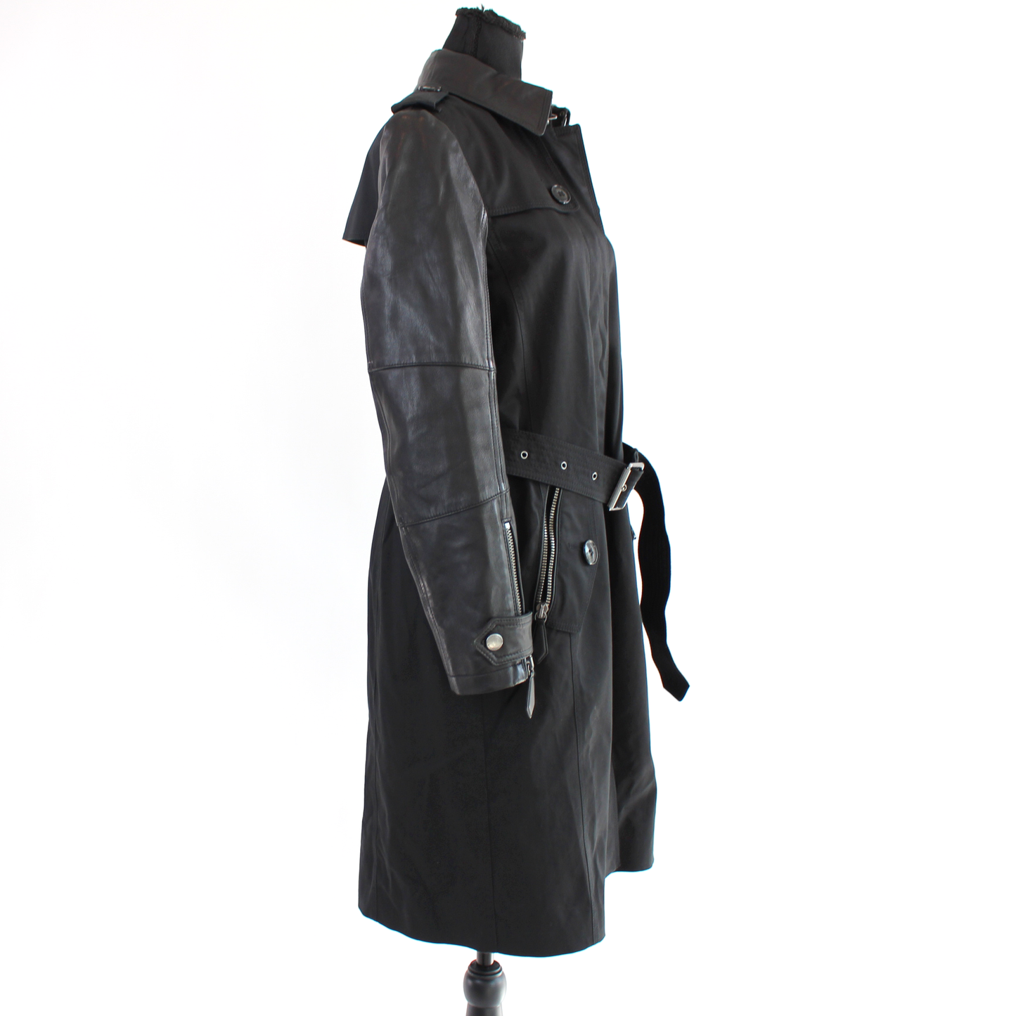 Burberry Leather Earsdale Trench Coat