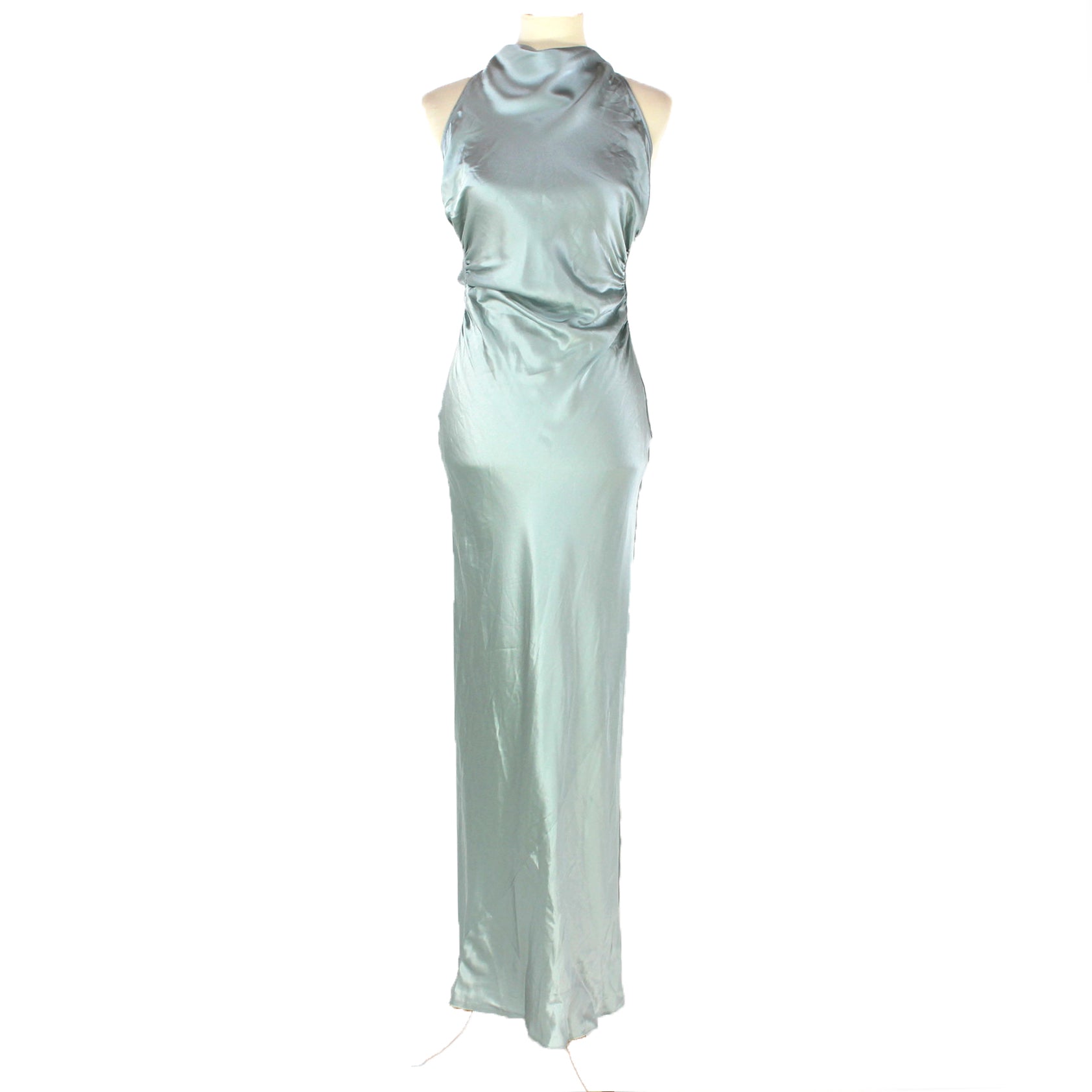 Reformation Anaiis Aquamarine Silk Slip-On Maxi Dress – The Closet New York