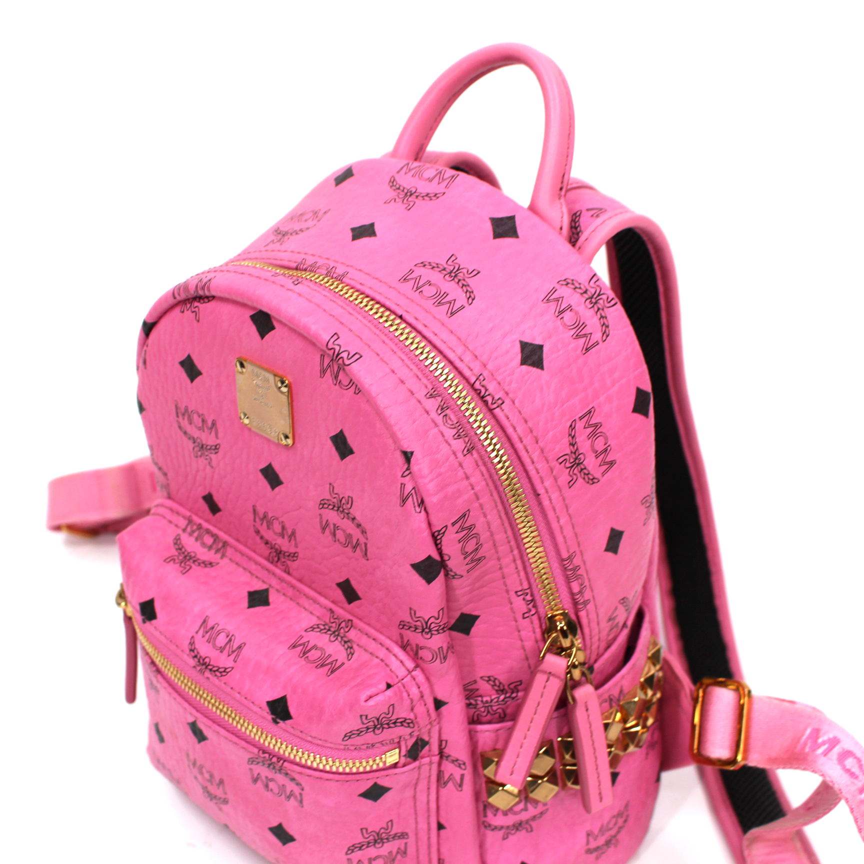 Pink mcm mini backpack hot sale