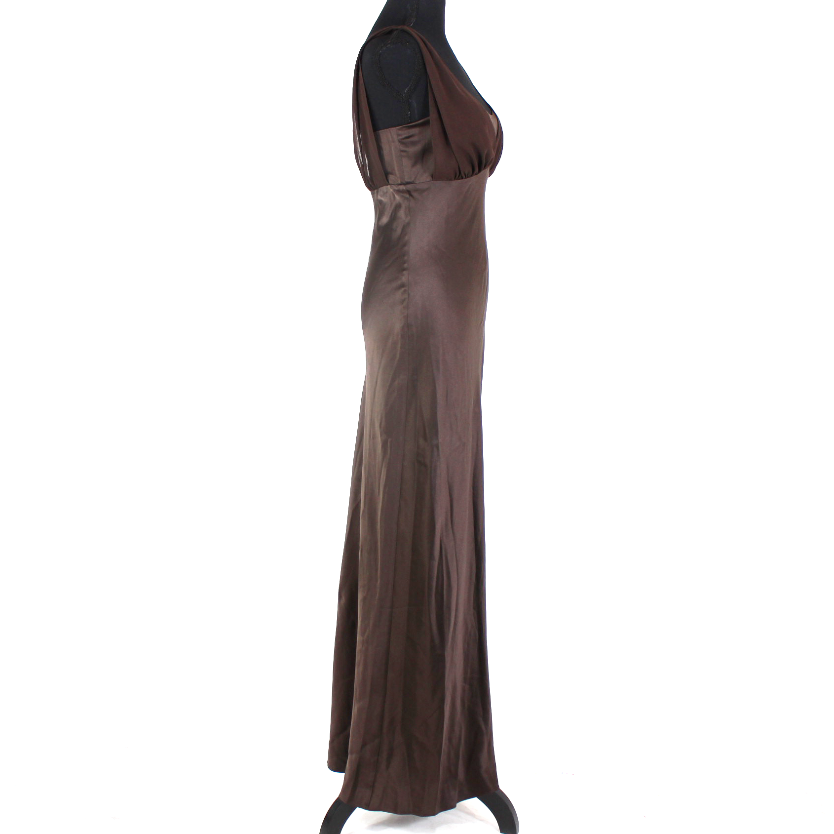 Reformation Lune Silk Black Bean Brown Mesh Sleeveless Maxi Dress – The Closet New York