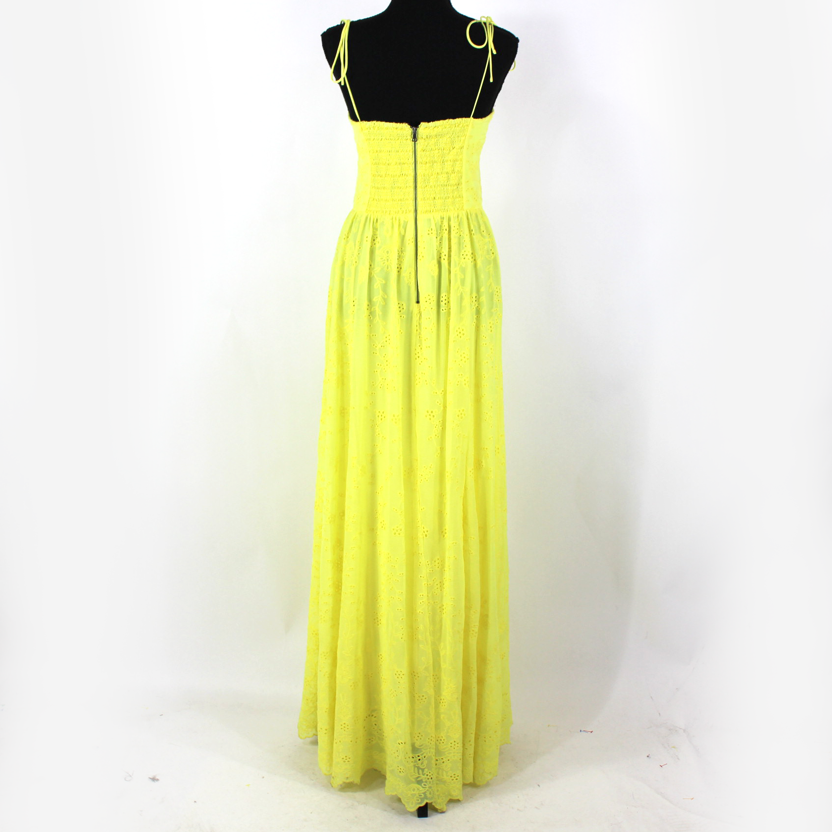 alice and olivia yellow maxi dress Nya Pleated V-neck Maxi Dress