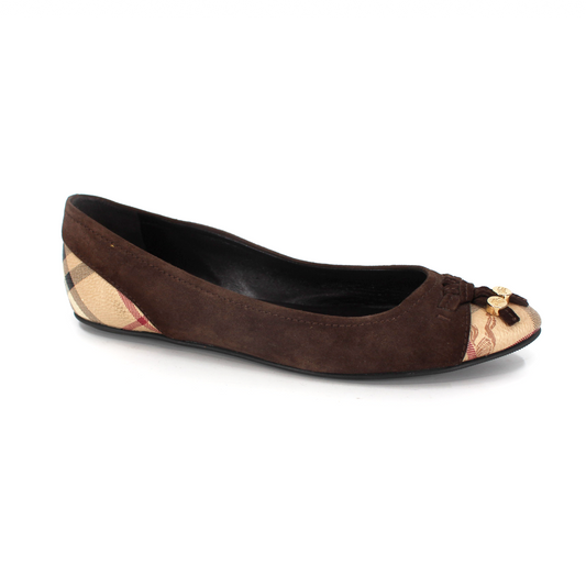 Burberry Suede Nova Check Flats