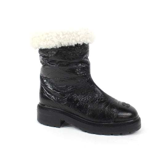 Chanel Lambskin Shearling Boots