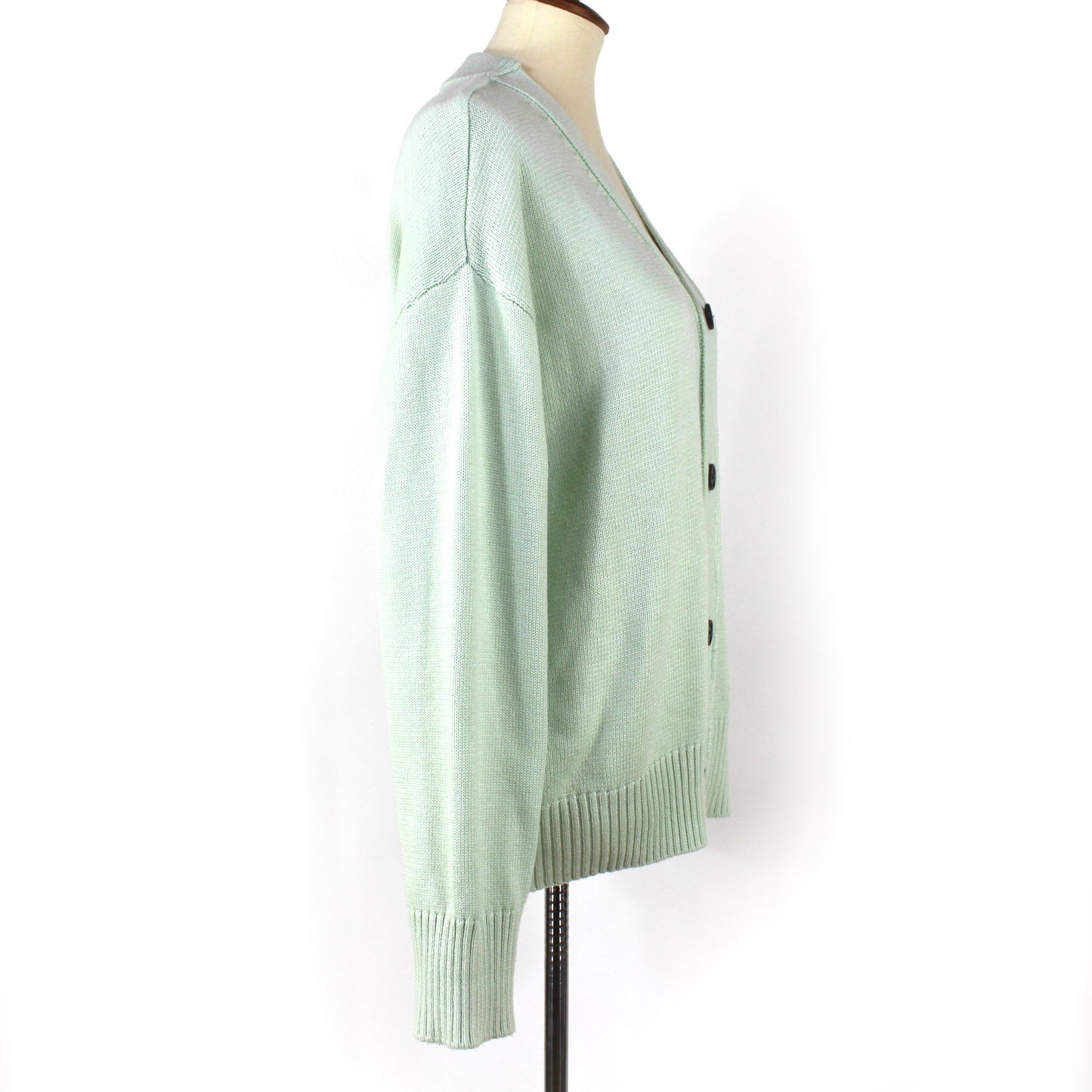 AMI Mint Big Heart Logo Cardigan