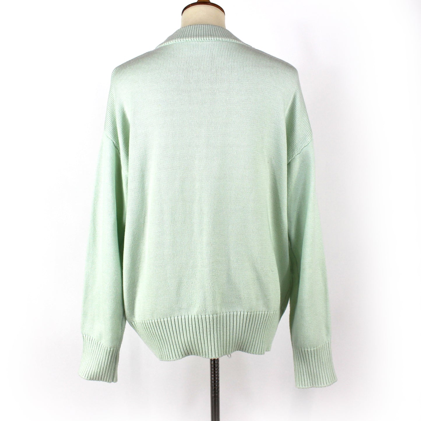 AMI Mint Big Heart Logo Cardigan