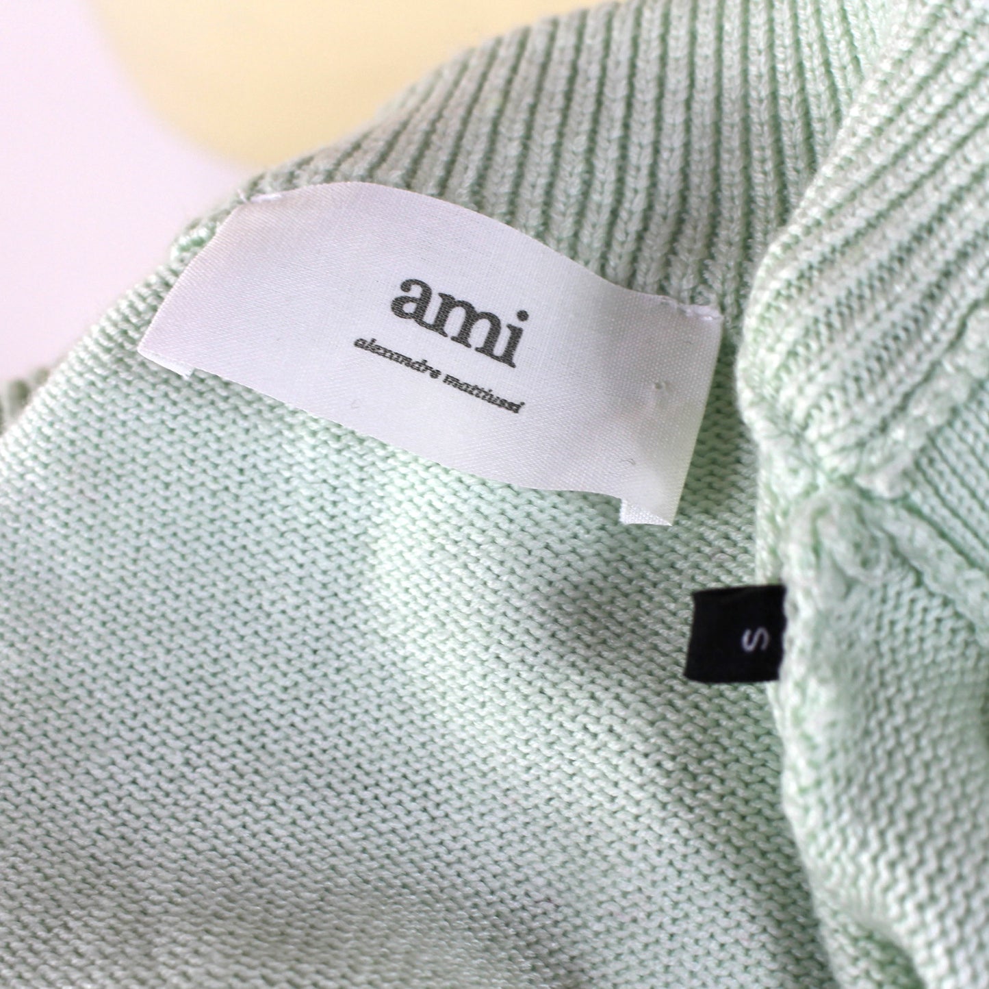 AMI Mint Big Heart Logo Cardigan