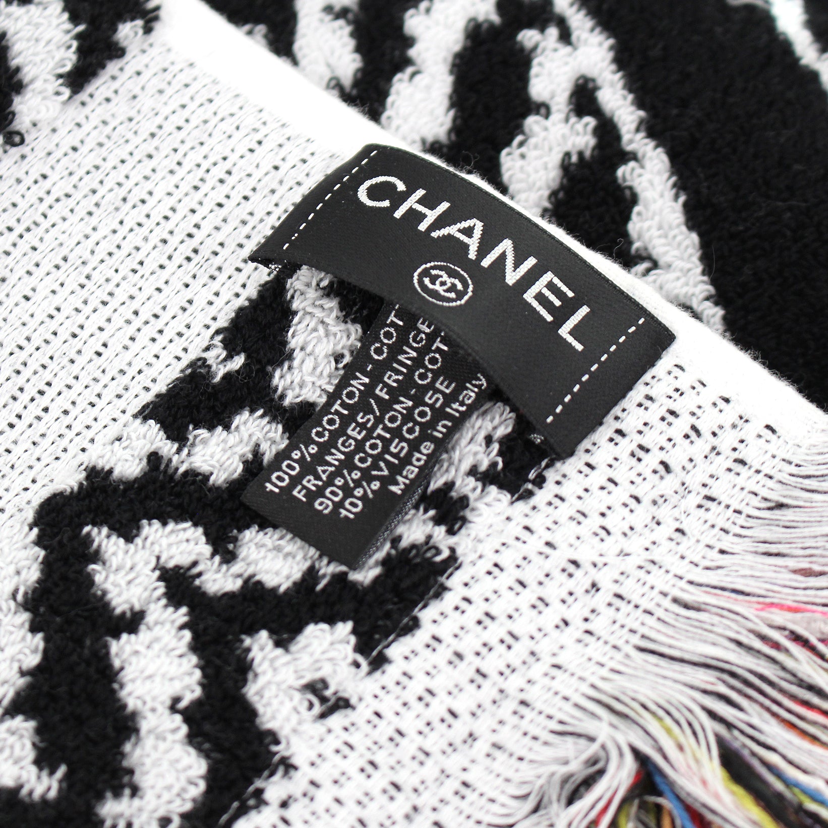 Chanel Timeless Cc Towel Black Terry Cloth Beach Bag – House of Carver