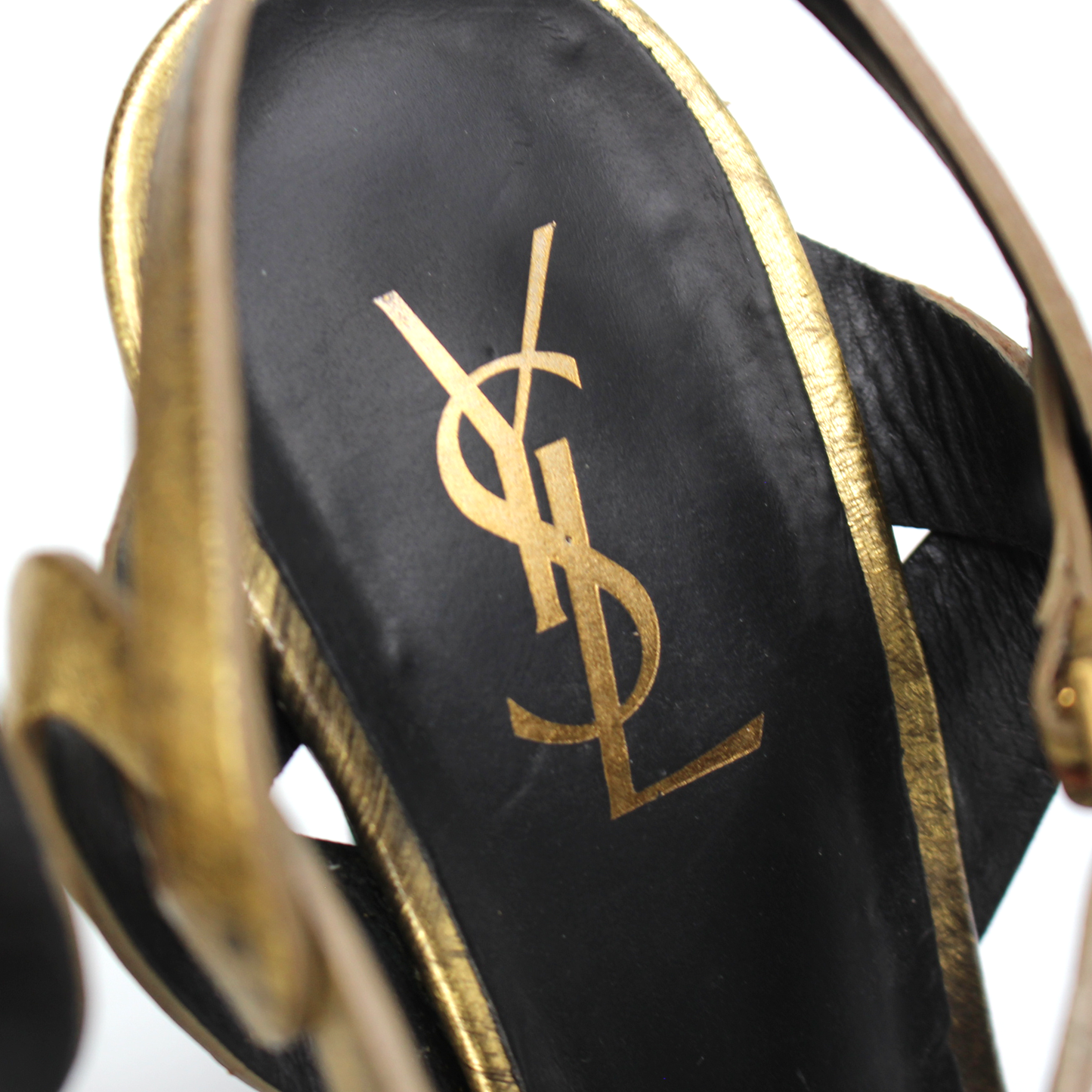 Saint Laurent Tribute Metallic Sandals