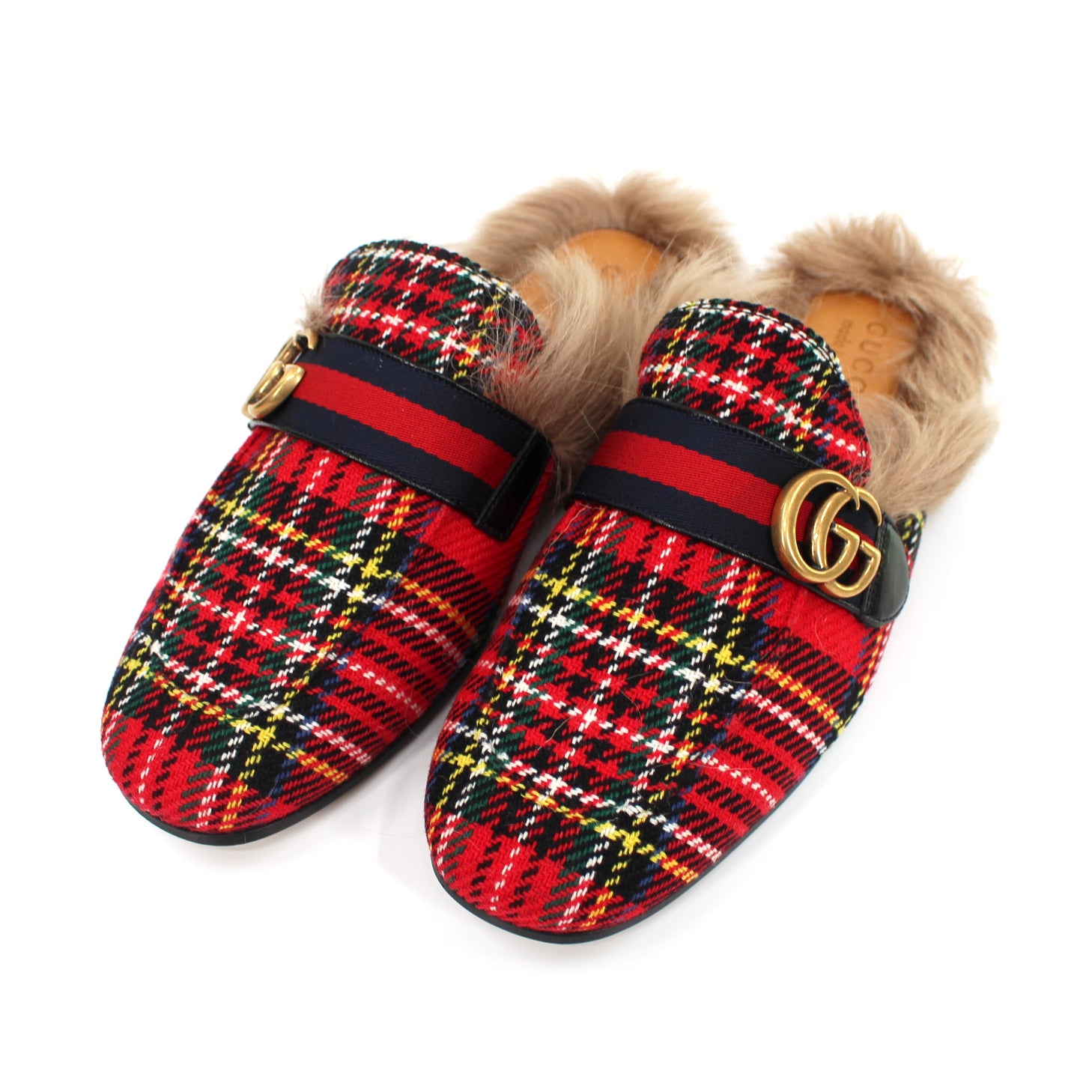 Princetown tartan slipper with double g on sale