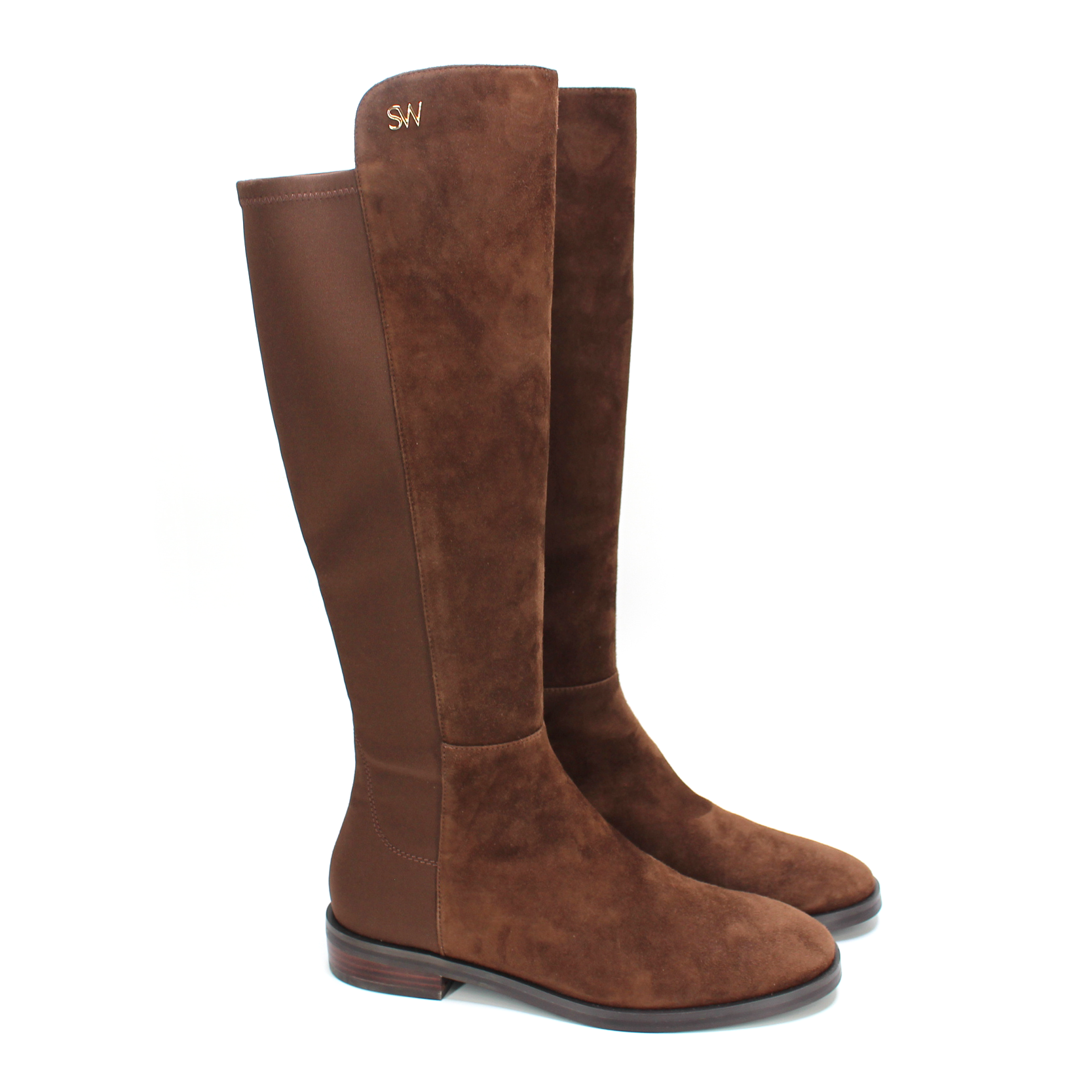 Stuart Weitzman Chocolate Brown Suede Neoprene Knee High Boots