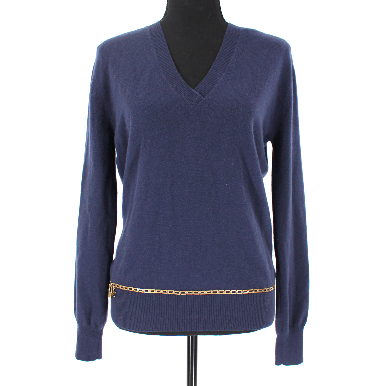 Louis Vuitton Cashmere Sweater Gold Chainlink Lock Detail Sweater – The  Closet New York