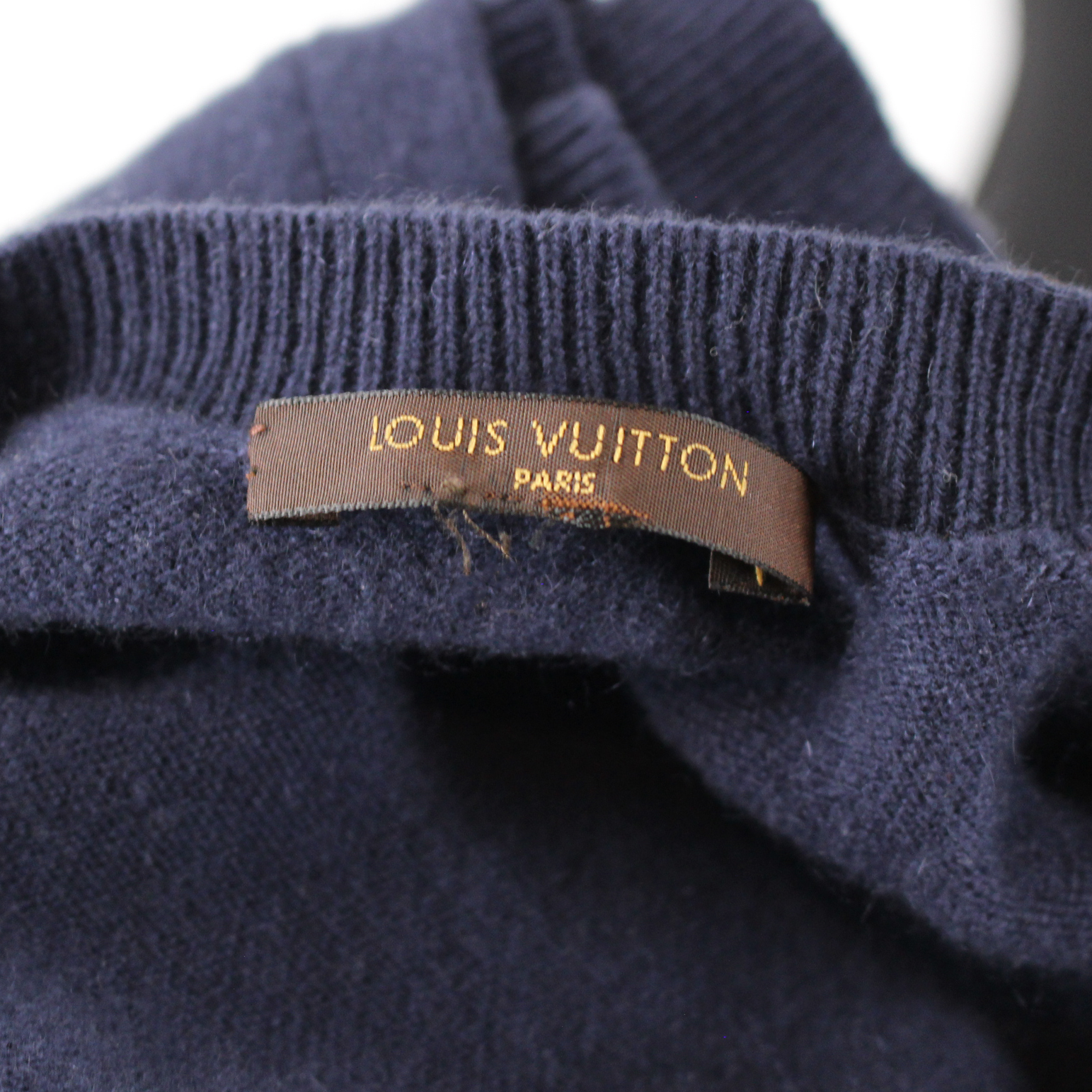 Louis Vuitton Cashmere Sweater Gold Chainlink Lock Detail Sweater