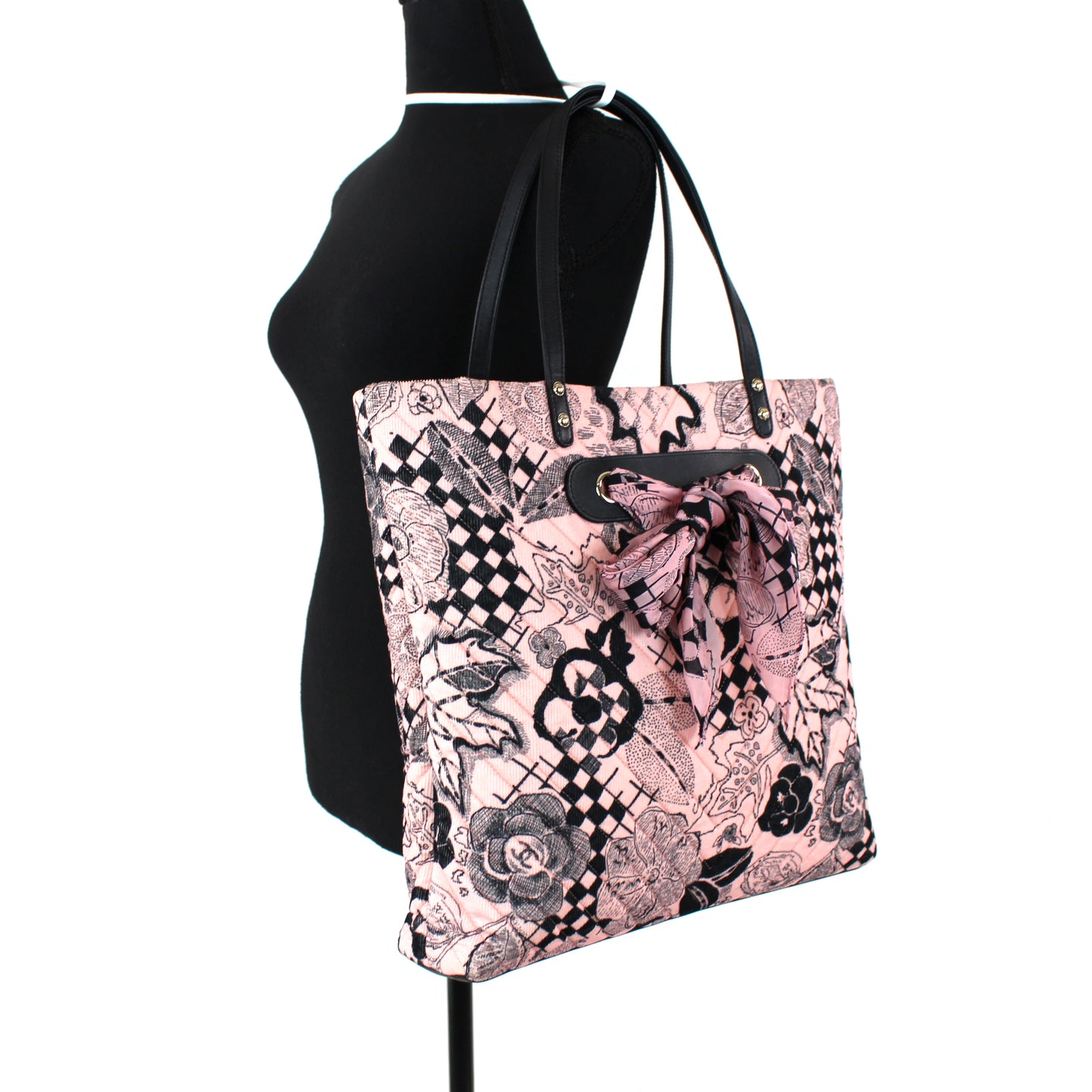 Chanel Scarf Corduroy Camellia Tote Bag