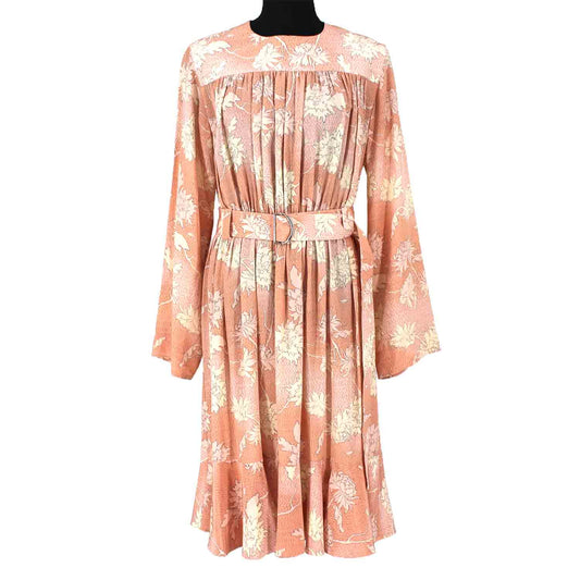 Chloé Cloudy Rose Belted Dress