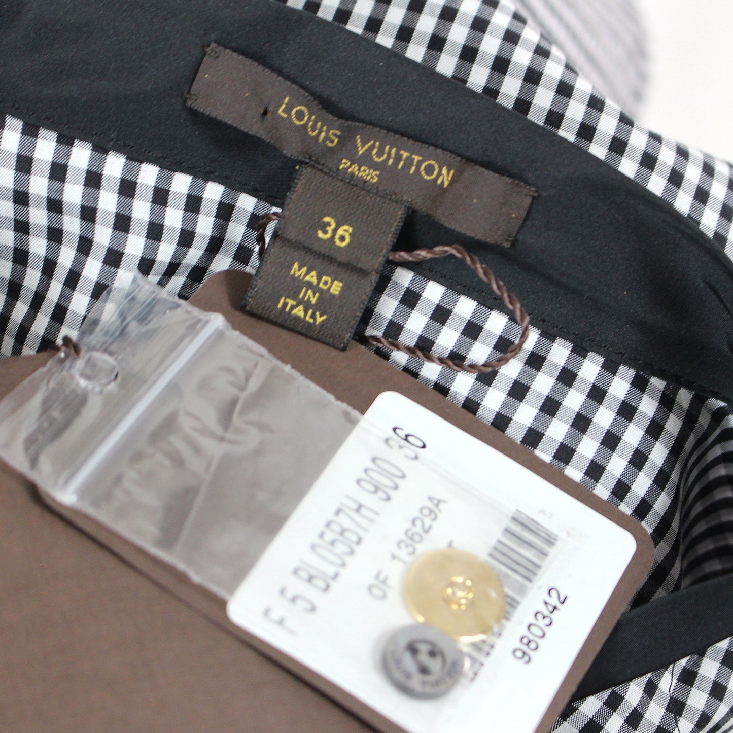 Louis Vuitton Gingham Button-Up Blouse
