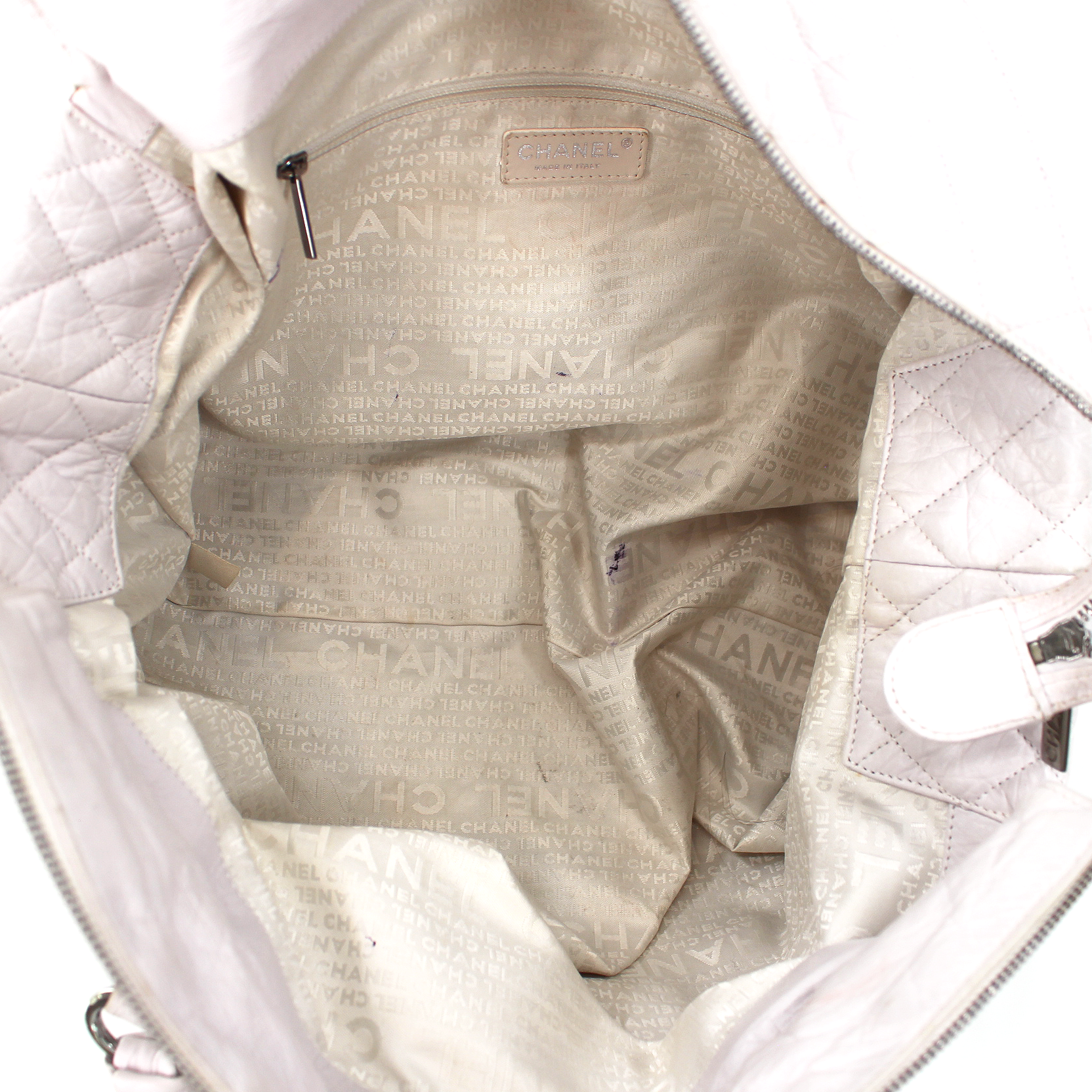 CHANEL Distressed White Lambskin Vintage Ligne Lady Braid Tote Handbag –  The Closet New York