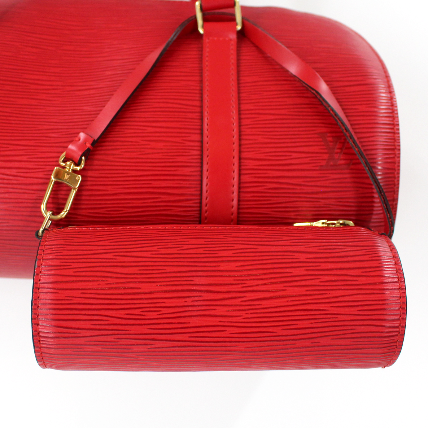 Louis Vuitton Soufflot Epi Castilean Red Pochette Barrel Bag – The