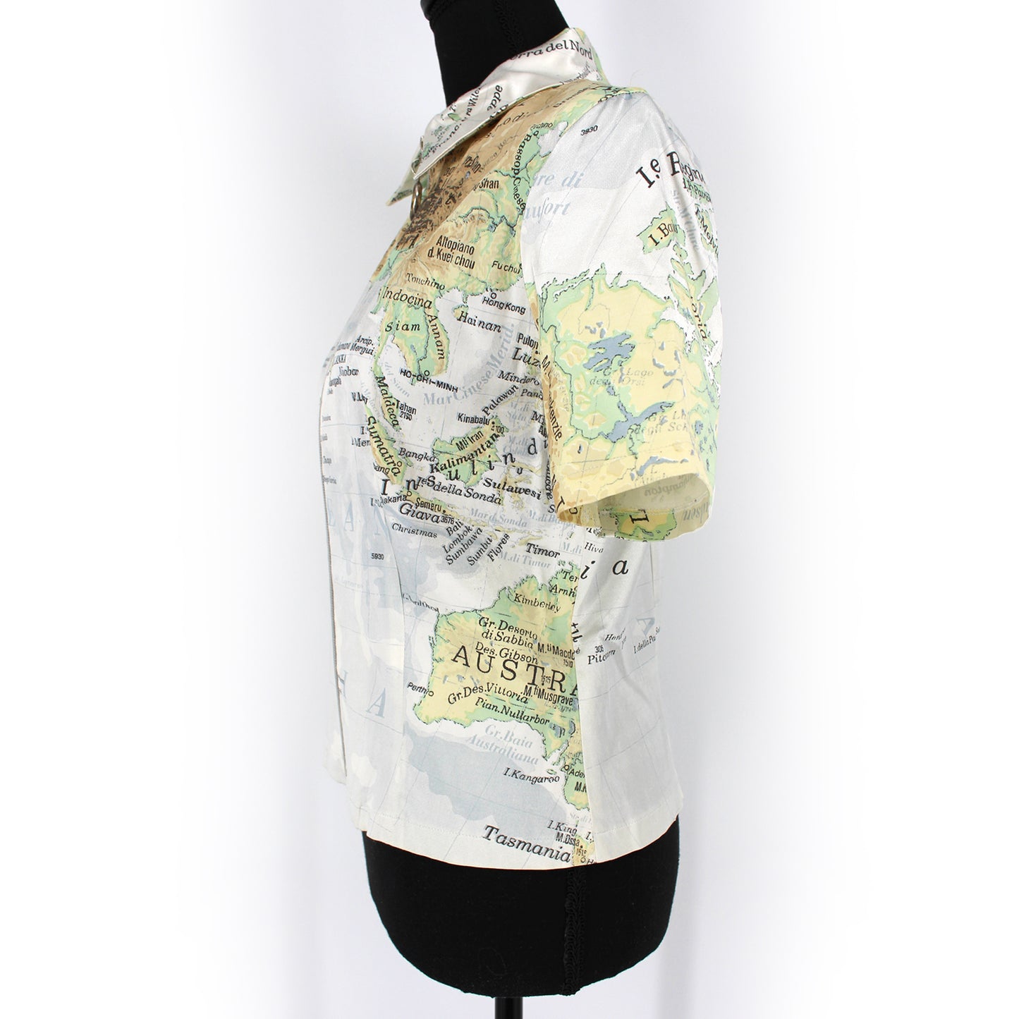 Roberto Cavalli Map Zip-Up Shirt