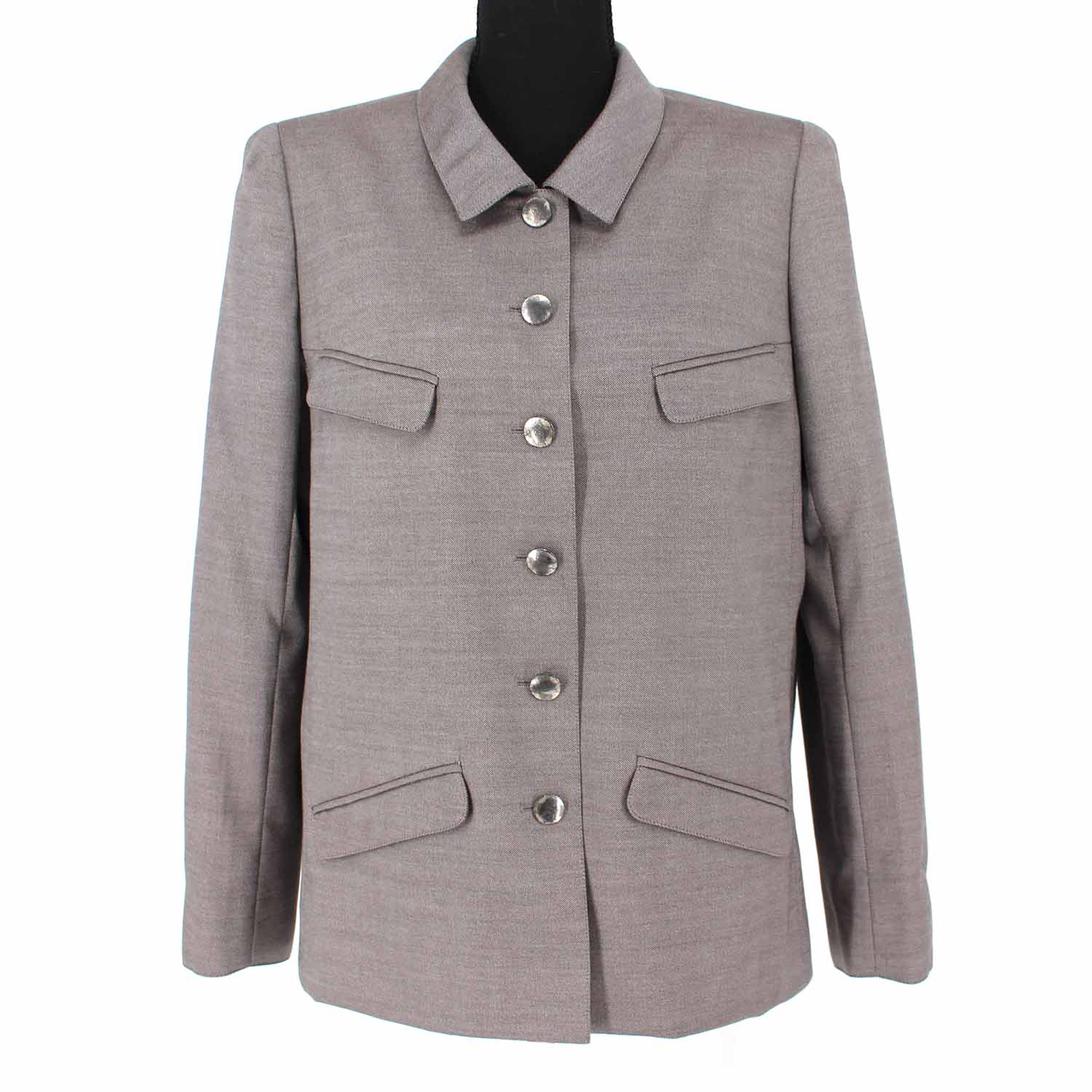 CHANEL Wool/Mohair Grey Button Down Pant Suit (42) – The Closet New York
