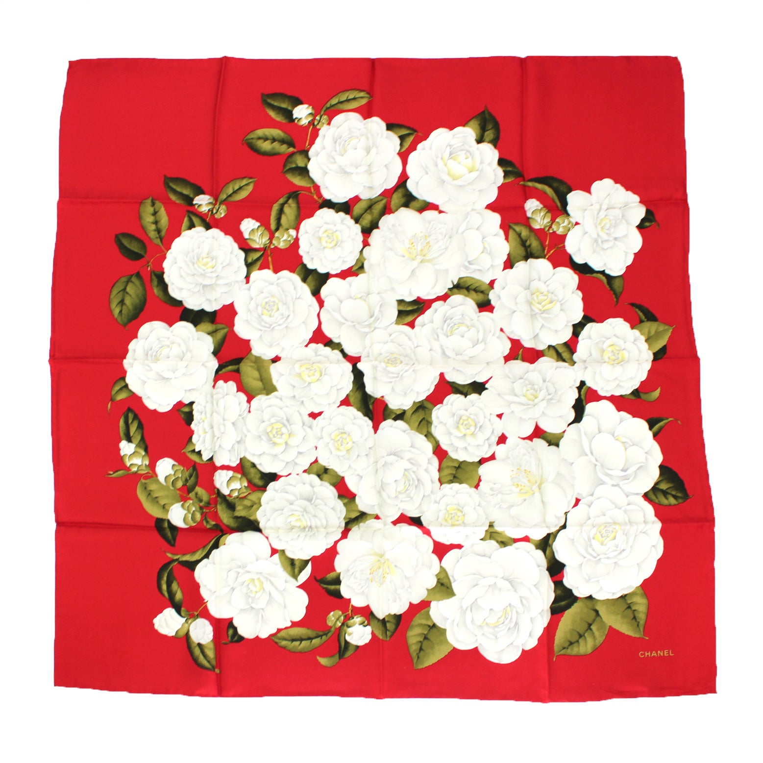 ❤️CHANEL Mesh Silk Scarf Handkerchief Camellia,CC,ONLY ONE IN !