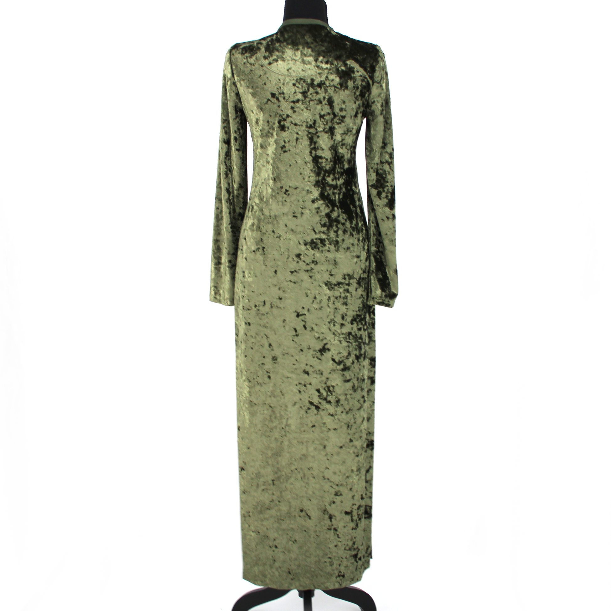 Marc Jacobs Green Velvet Henley Polyester Long Sleeves Maxi Dress