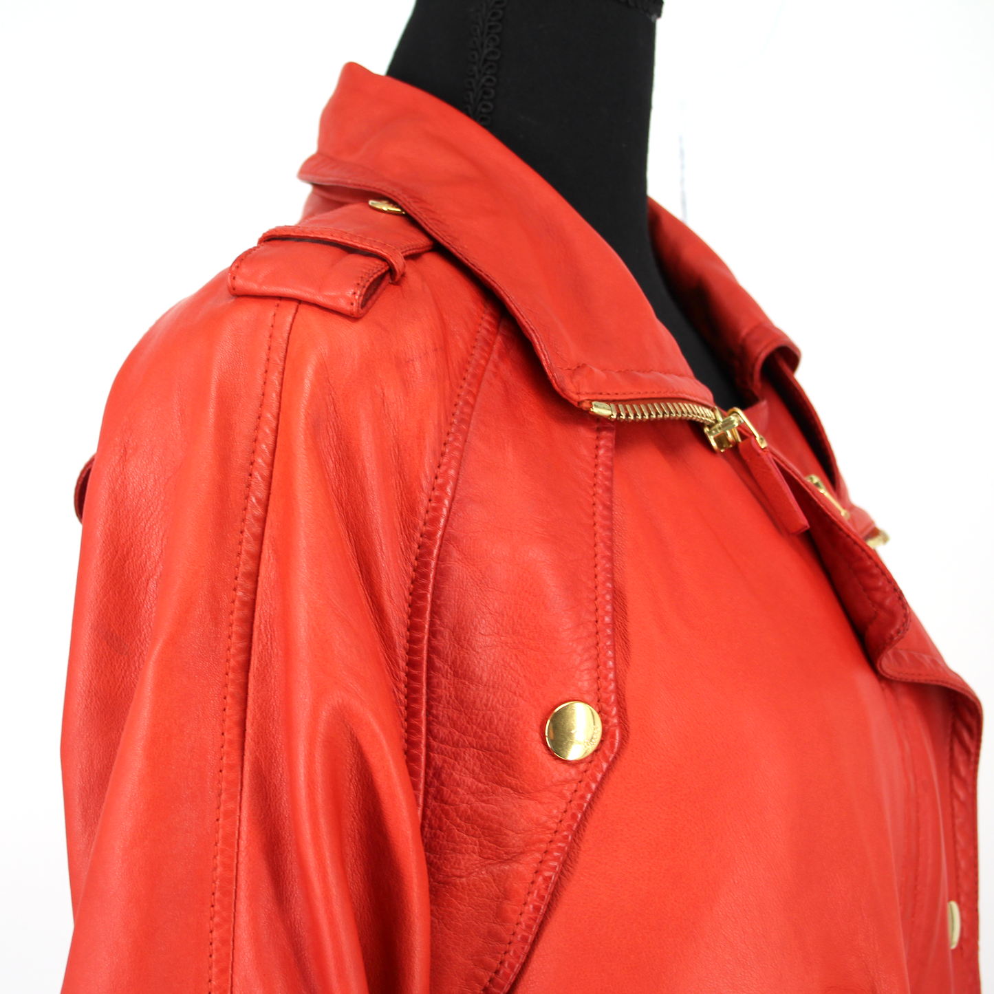 GUCCI Rolled Sleeves Leather Jacket