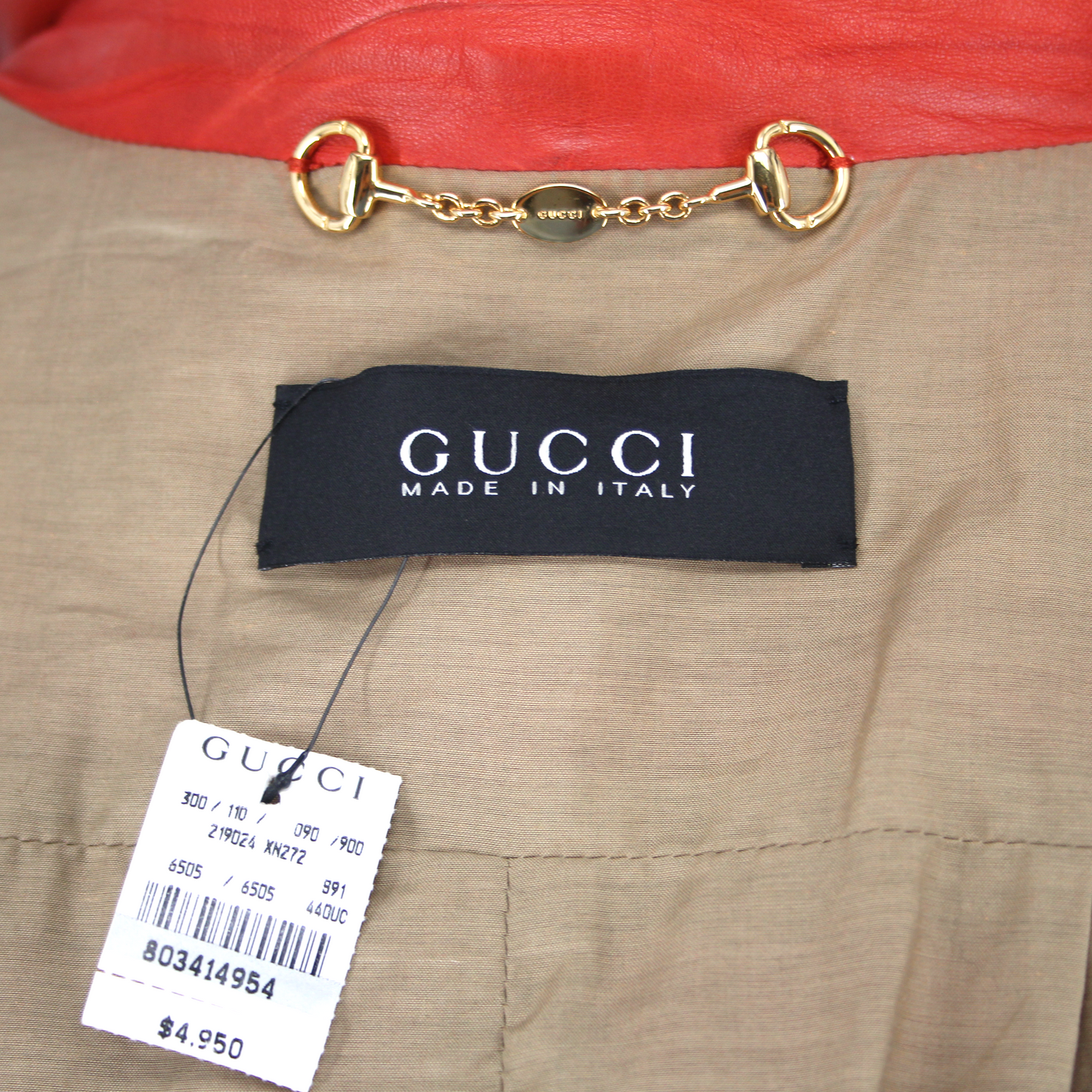 GUCCI Rolled Sleeves Leather Jacket