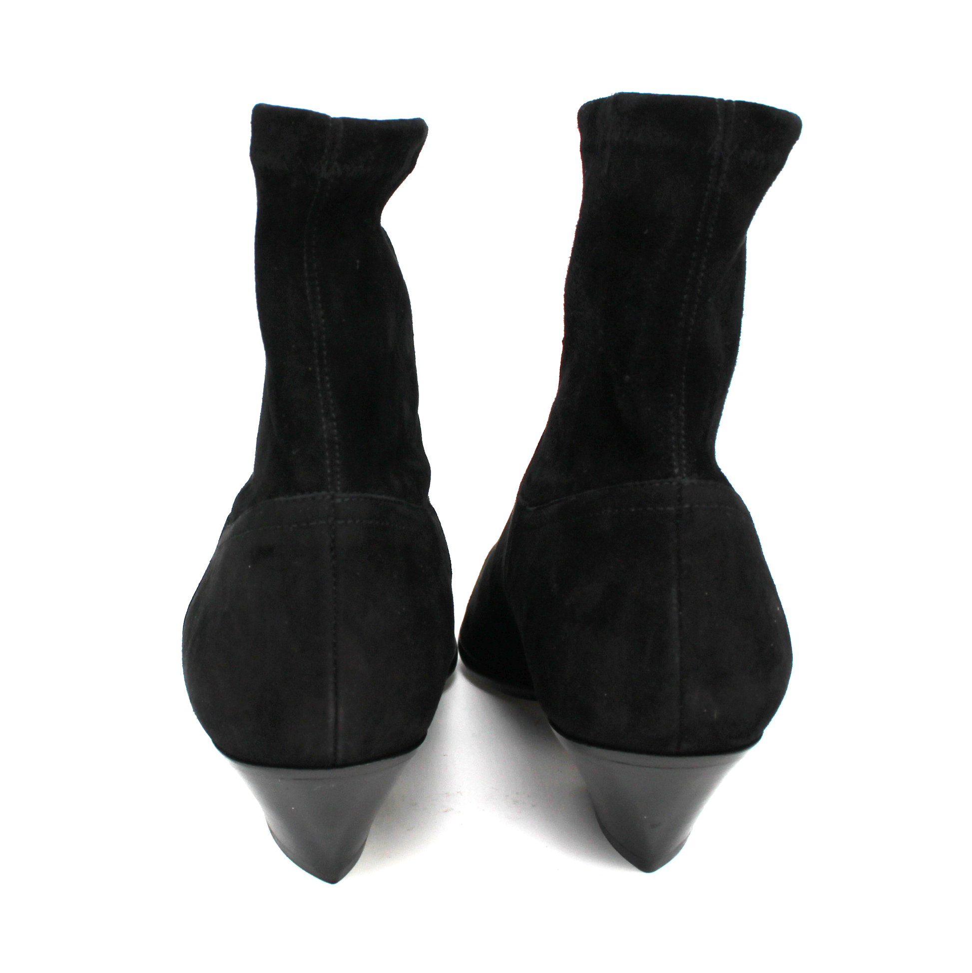 Tamara Mellon Go West 35 Black Stretch Suede Ankle Bootie The