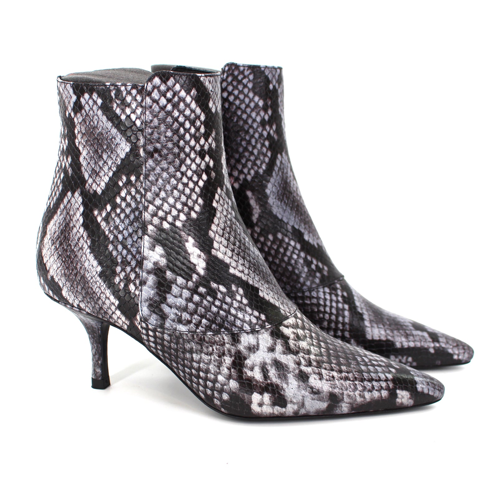Anine Bing Ava Cloudy Blue Python Leather Kitten Heel Ankle Bootie ...