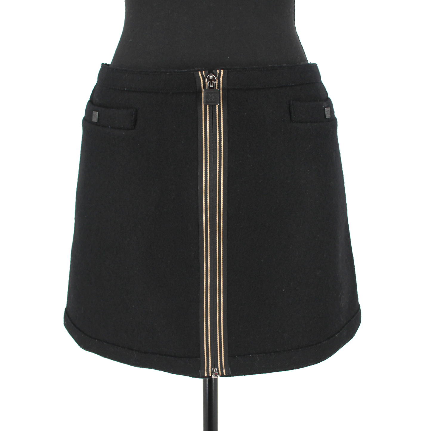 CHANEL Zip Up Mini Skirt