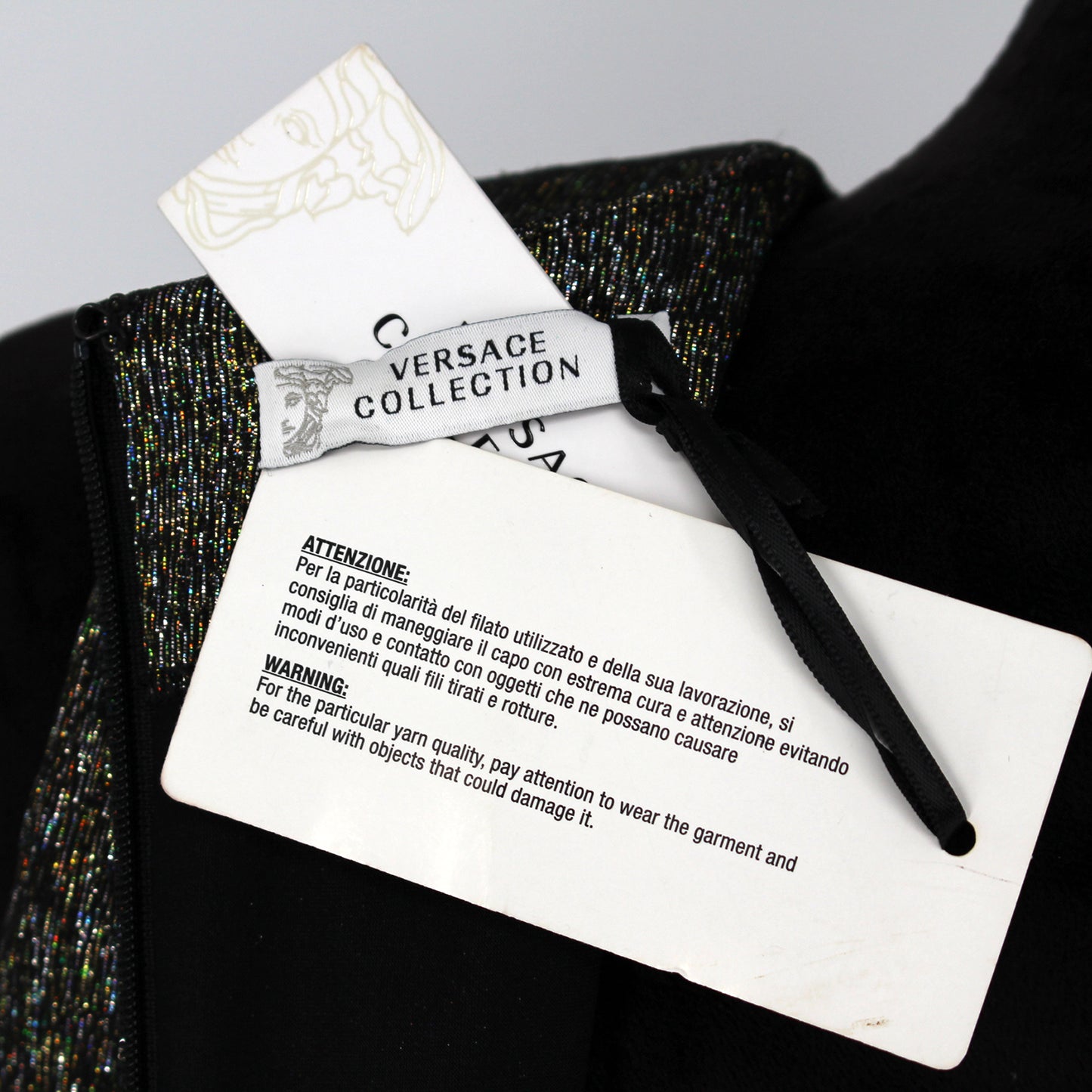 Versace Collection Metallic Zip Front Dress