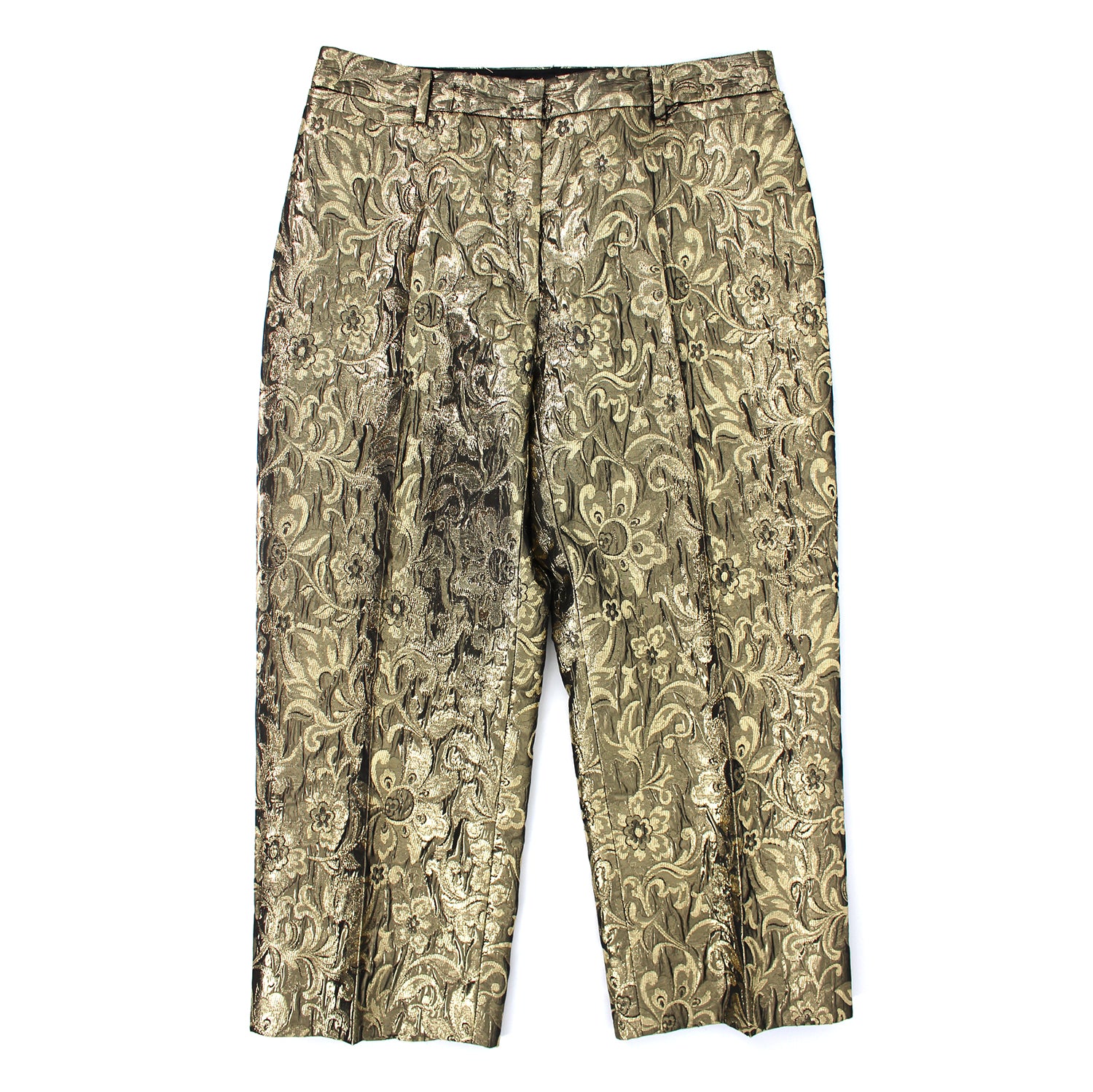 Dolce & Gabbana Floral Jacquard Trousers (Gold)