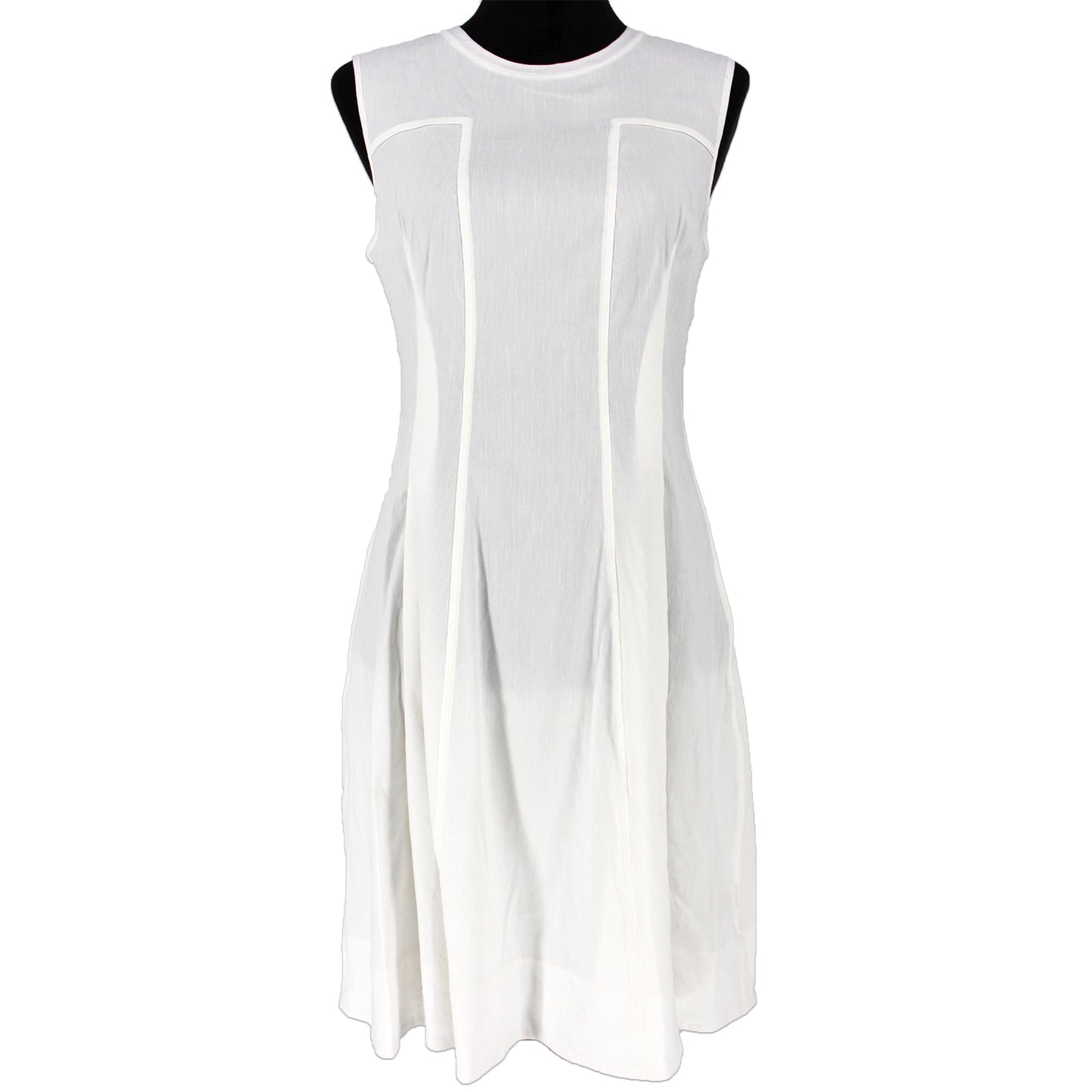 Theory Modern Tea Organic Crunch White Linen Sleeveless Dress