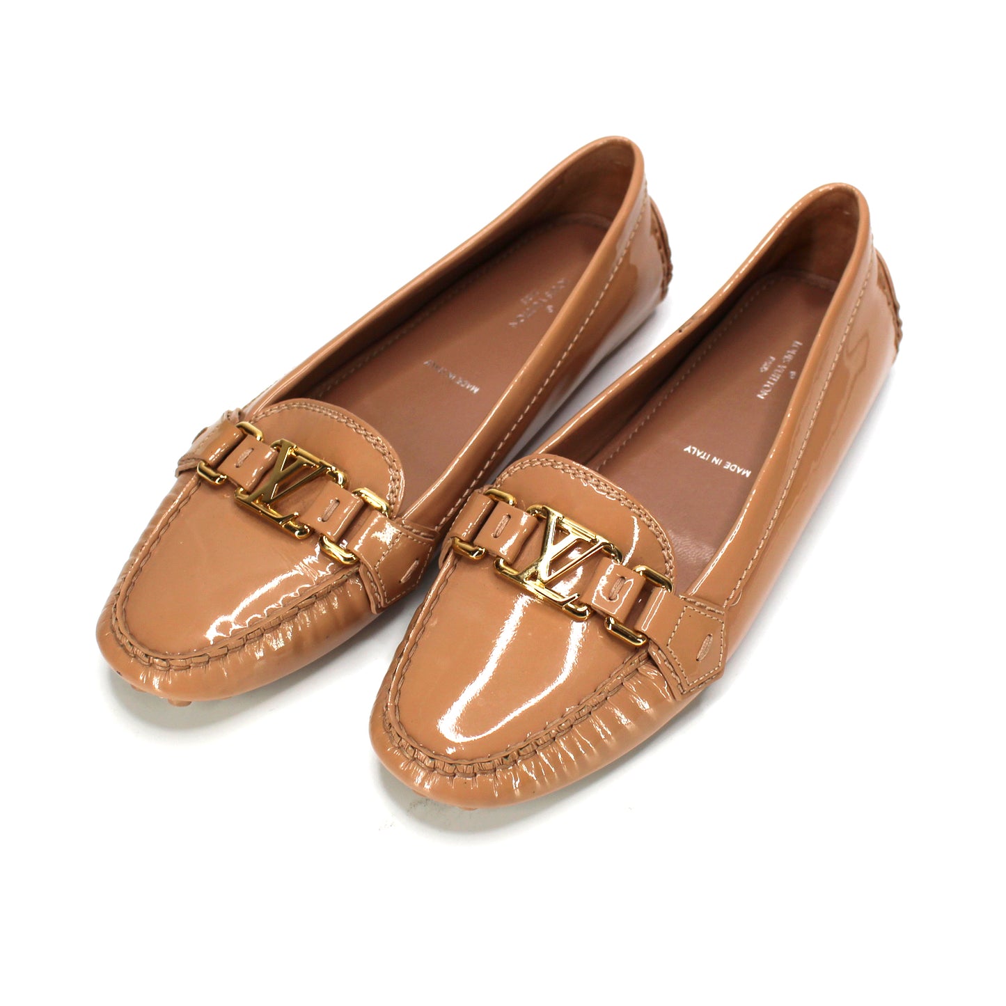 Louis Vuitton Patent Logo Loafers