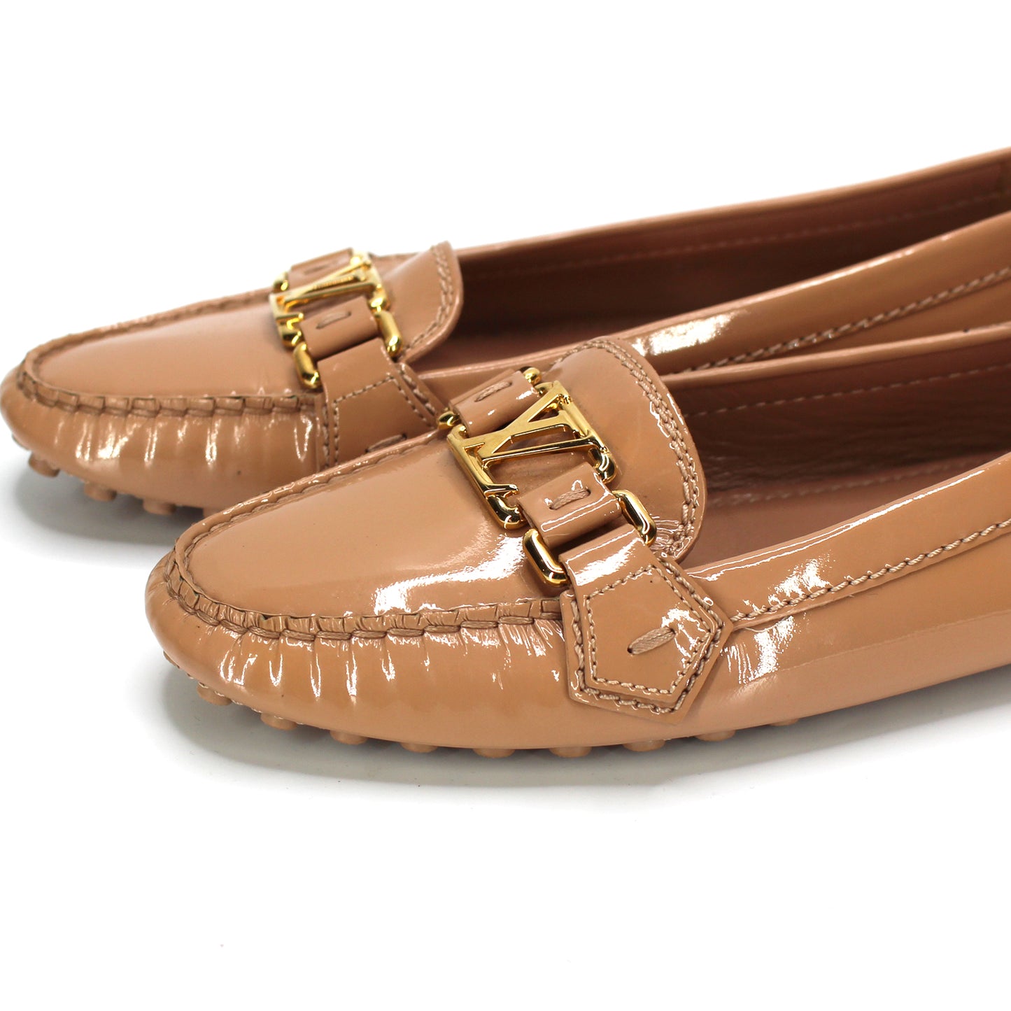 Louis Vuitton Patent Logo Loafers