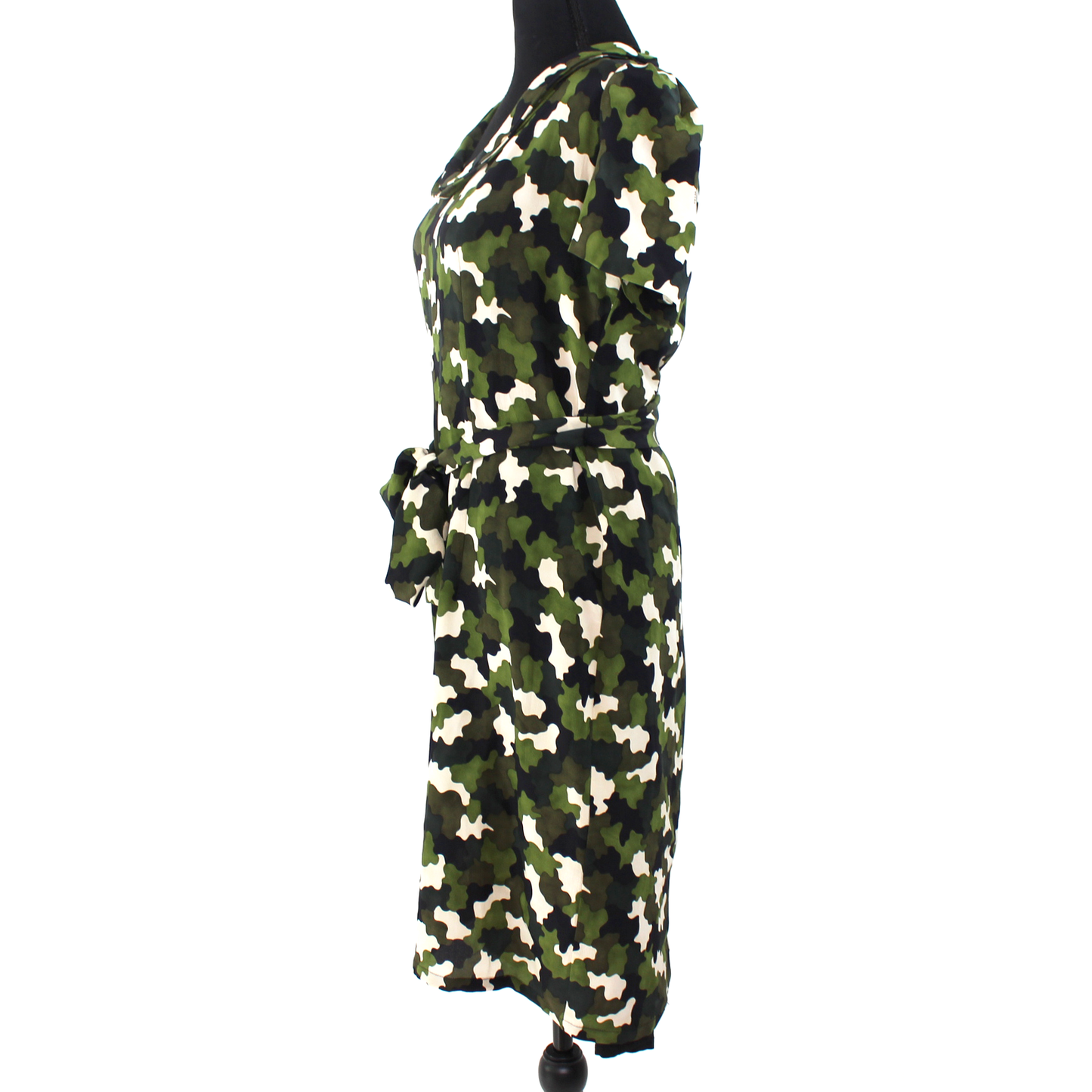 Prada Silk Camouflage Belted Dress