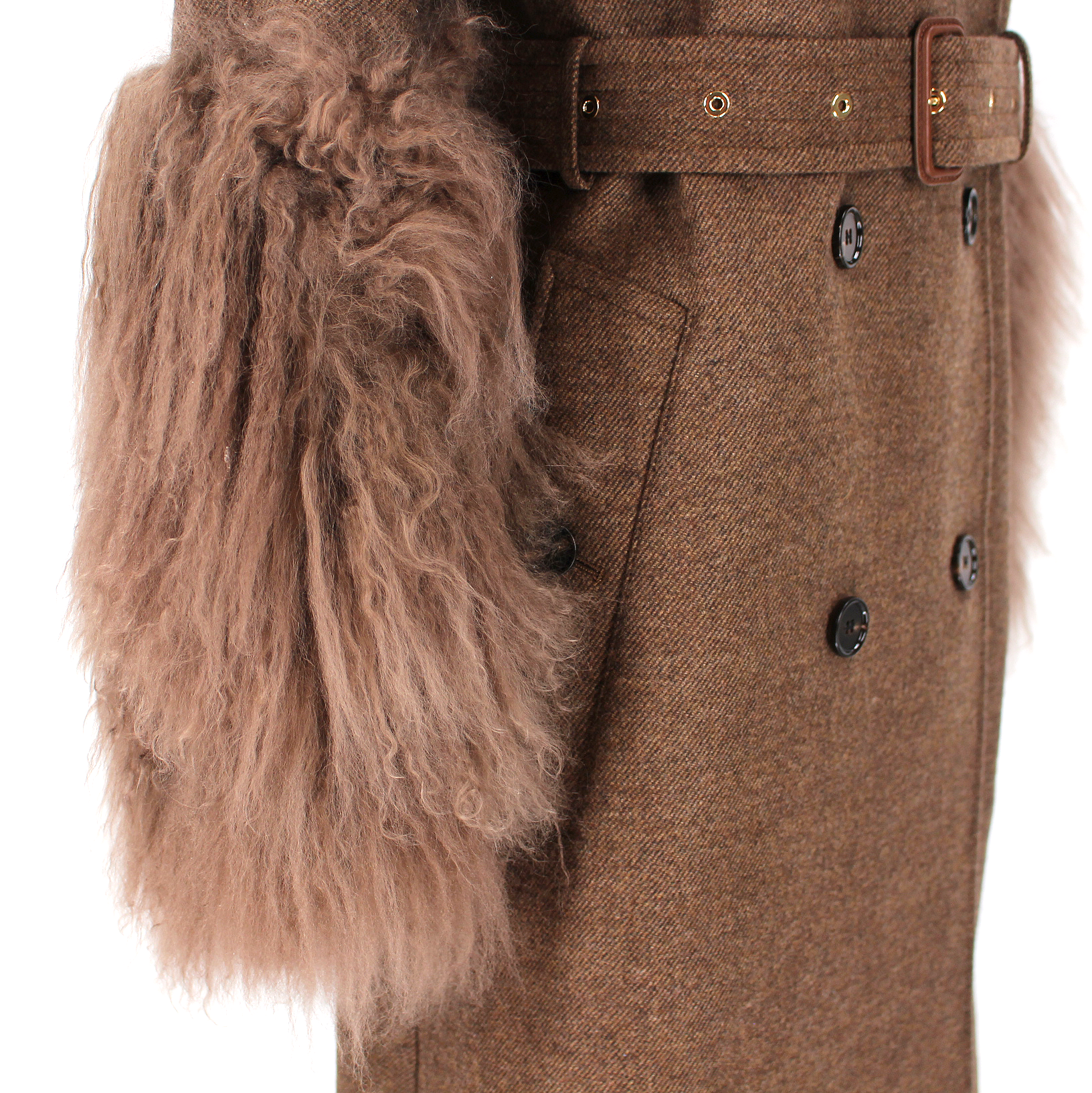 Burberry shearling 2025 trench coat