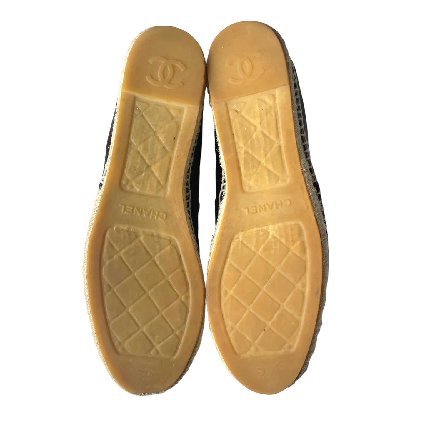 Chanel Leather CC Espadrille Slip-On Flats